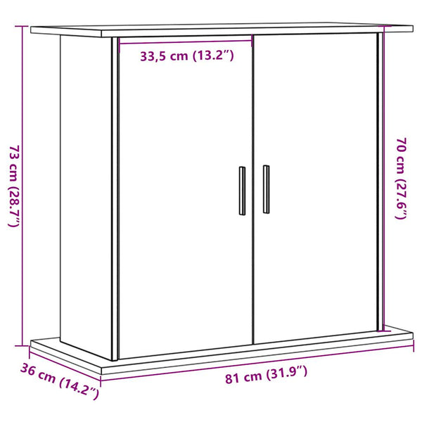 Akvaarioteline Omurbec 81x36x73cm (vanha puu, puinen)
