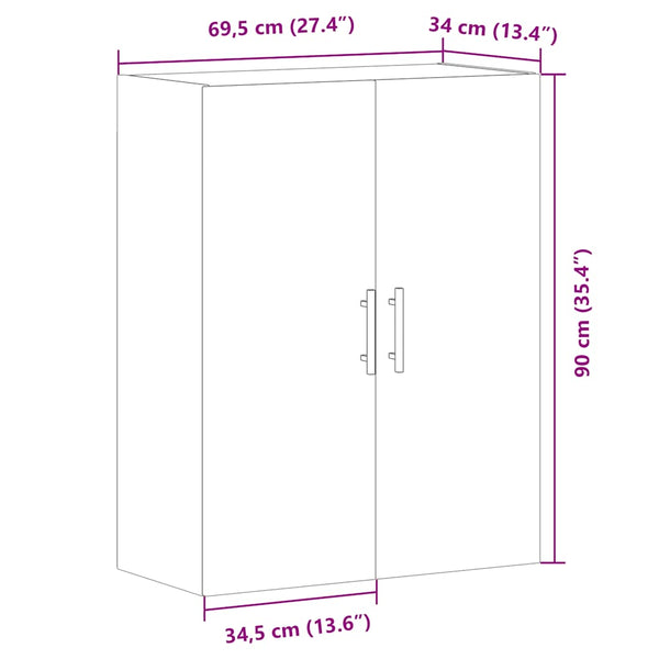 Alter Holz Wandschrank Gross 69,5x34x90cm