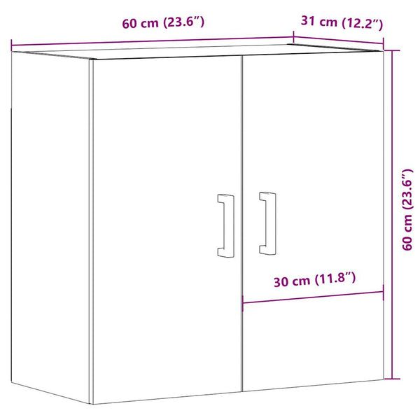Vanha puu seinäkaappi Nives 60x31x60cm (puinen)