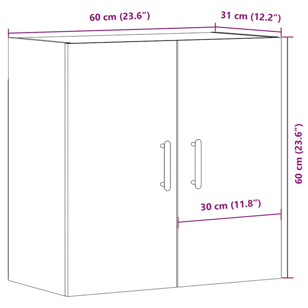 Alte Holz-Wandvitrine Farmarz 60x31x60cm (Holz)
