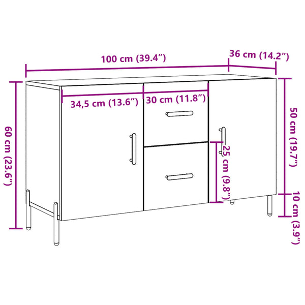 Vanha puu senkki Cornall 100x36x60cm (puinen)
