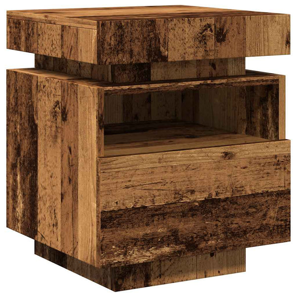 Nachttisch mit LED-Beleuchtung Barber 40x39x48,5cm (2 Stk Altholz)