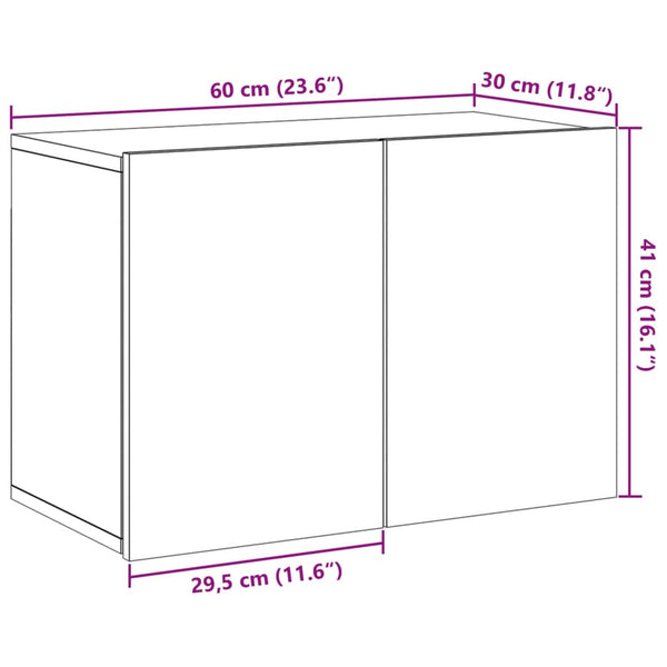 Kincsnicom Vintage Wandmontierter TV-Schrank 60x30x41cm