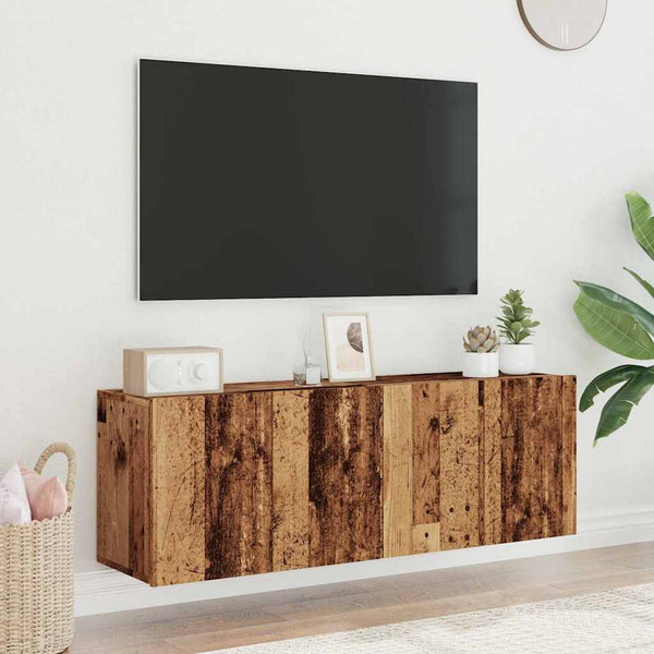 Alte Holz-TV-Schränke Wandmontage Kincsnicom 60x30x41cm (2 Stück)