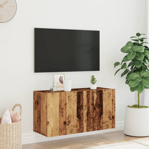 TV-Schrank Kincsnicom 80x30x41cm (Wandmontage, Altholz)