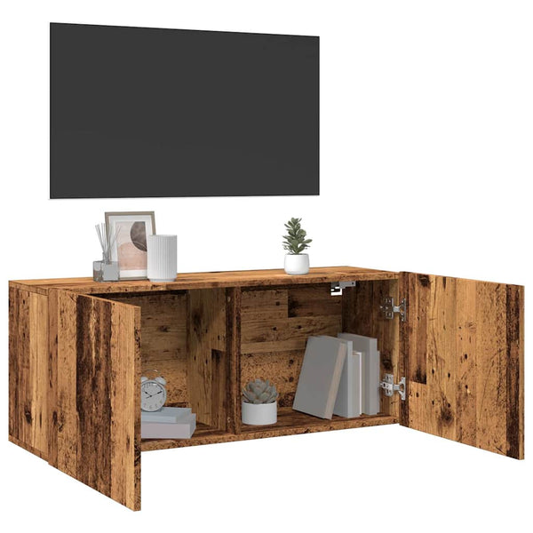 Tv-kaappi Kincsnicom 100x30x41cm (seinäkiinnitettävä vanha puu)