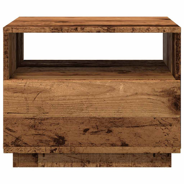 Couchtisch aus Altholz mit LED-Beleuchtung Montanori 50x49x40cm
