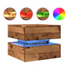 Couchtisch aus Altholz mit LED-Beleuchtung Celestina 50x50x40cm