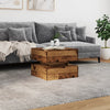Couchtisch aus Altholz mit LED-Beleuchtung Celestina 50x50x40cm