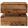 Couchtisch aus Altholz mit LED-Beleuchtung Celestina 50x50x40cm