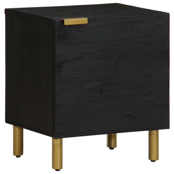 Nachttisch Wayman 40x33x46cm schwarz (2 Stück massives Mangoholz)