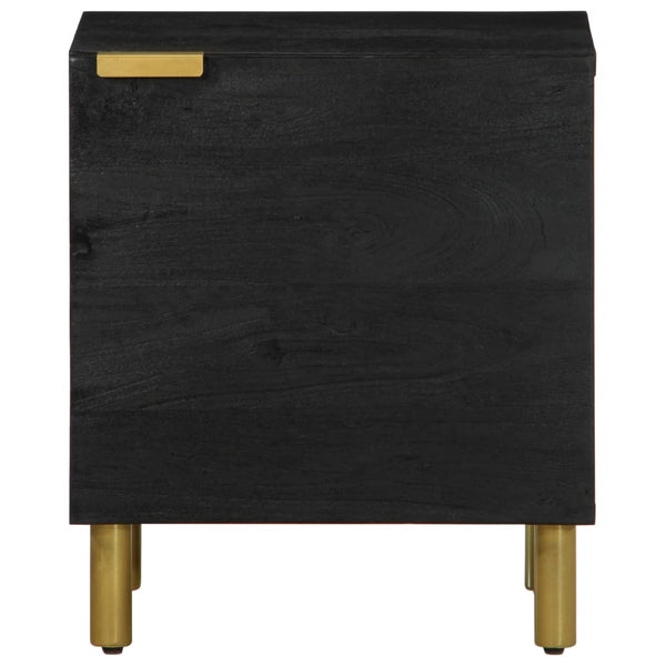 Nachttisch Wayman 40x33x46cm schwarz (2 Stück massives Mangoholz)