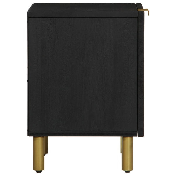Nachttisch Wayman 40x33x46cm schwarz (2 Stück massives Mangoholz)