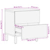 Nachttischschrank Feleontin 40x33x46cm (2 Stück Massivholz Mango) in Schwarz