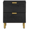 Nachttischschrank Feleontin 40x33x46cm (2 Stück Massivholz Mango) in Schwarz