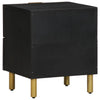 Nachttischschrank Feleontin 40x33x46cm (2 Stück Massivholz Mango) in Schwarz
