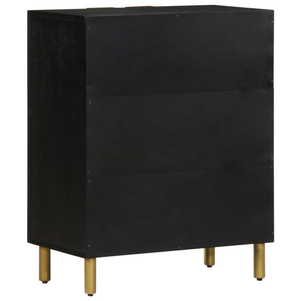 Schwarzes Sideboard Khalaj 60x33x75cm (konstruiertes Holz)