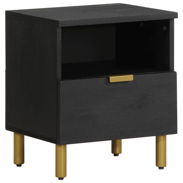 Ngbanda Nachttisch Schwarz 40x33x46cm (Holz entworfen)