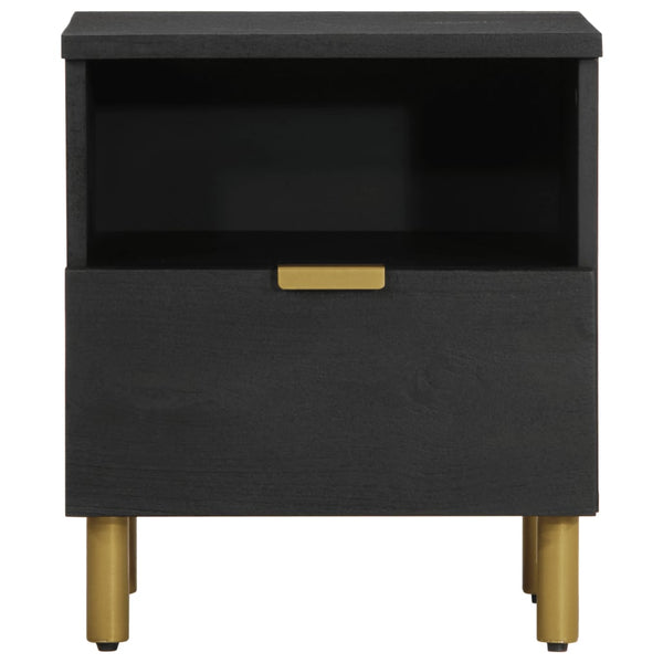 Ngbanda Nachttisch Schwarz 40x33x46cm (Holz entworfen)