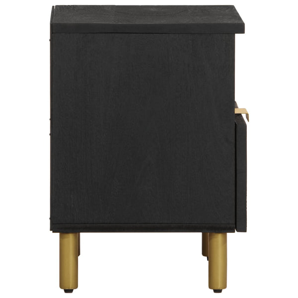 Ngbanda Nachttisch Schwarz 40x33x46cm (Holz entworfen)