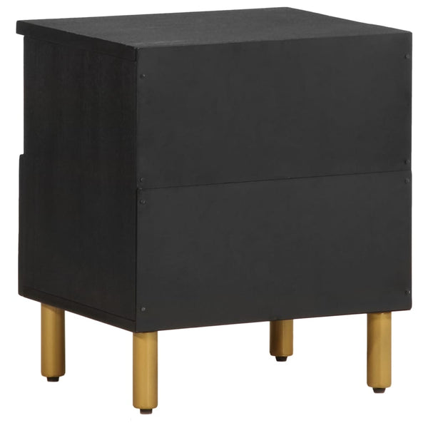 Ngbanda Nachttisch Schwarz 40x33x46cm (Holz entworfen)