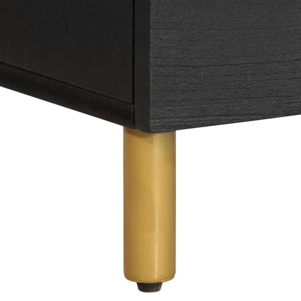 Ngbanda Nachttisch Schwarz 40x33x46cm (Holz entworfen)