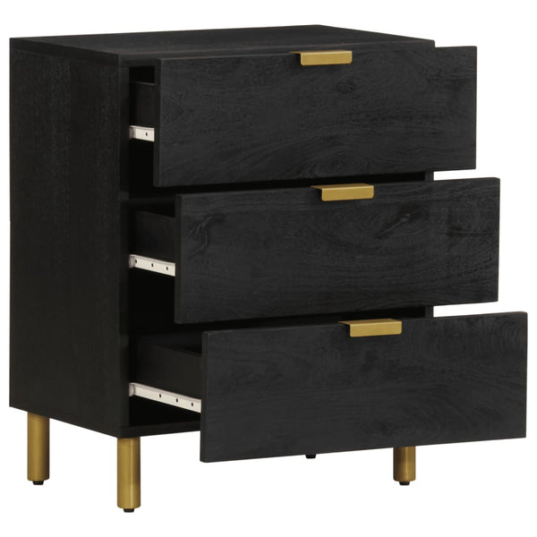 Nachtschrank Brancu 50x33x62cm (Holz) Schwarz