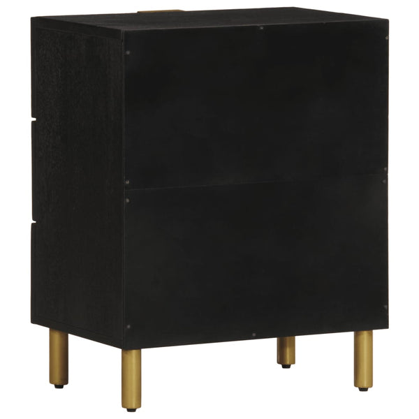 Nachtschrank Brancu 50x33x62cm (Holz) Schwarz