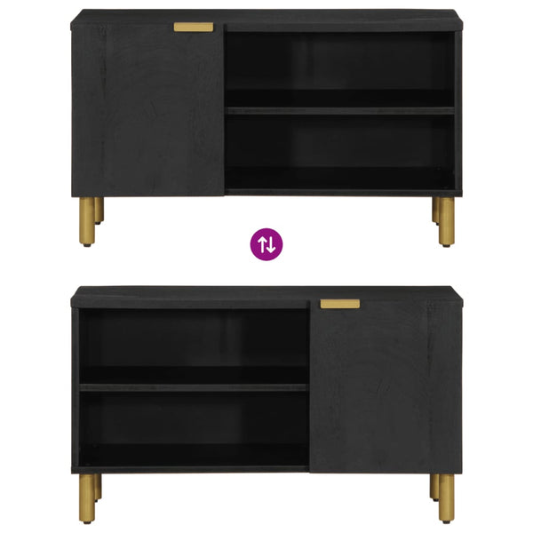 Schwarzer TV-Schrank Catiana 80x33x46cm (Holz)