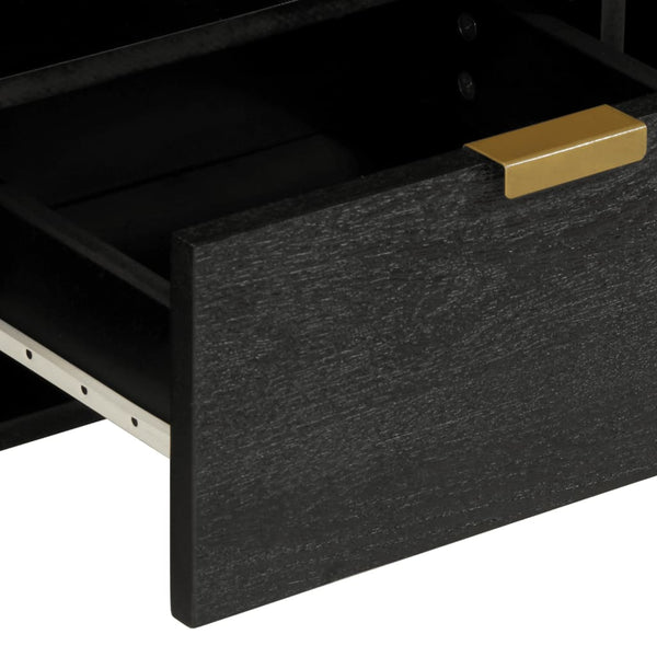 Schwarzer TV-Schrank Barnova 100x33x46cm (Holz)
