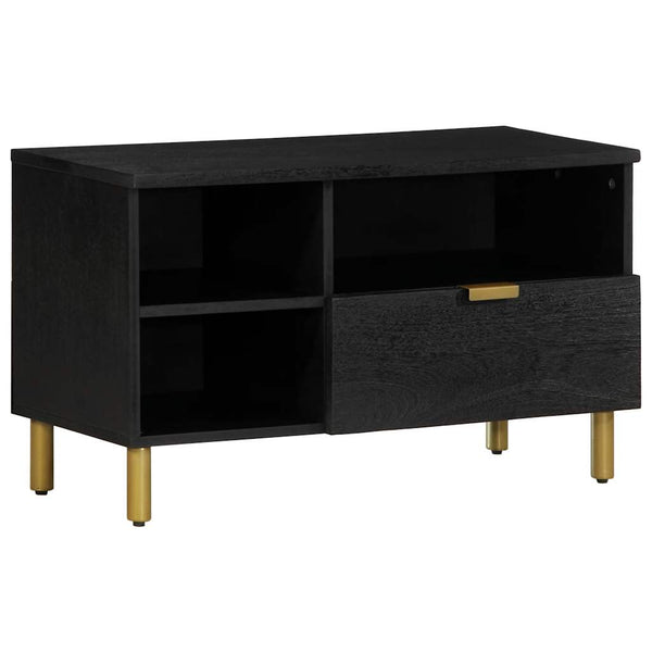 Schwarzer TV-Schrank Brandyn 80x33x46cm (Holz)