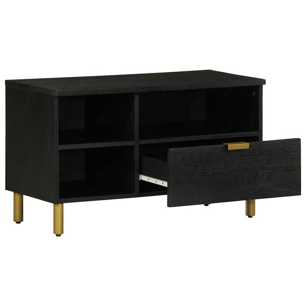 Schwarzer TV-Schrank Brandyn 80x33x46cm (Holz)