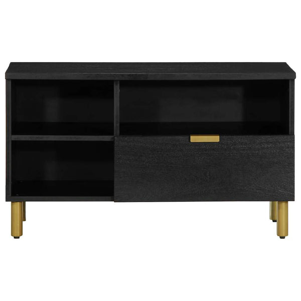 Schwarzer TV-Schrank Brandyn 80x33x46cm (Holz)