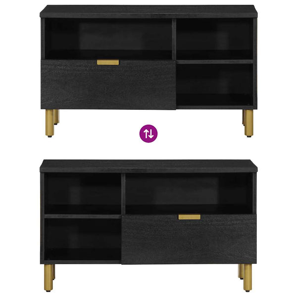 Schwarzer TV-Schrank Brandyn 80x33x46cm (Holz)