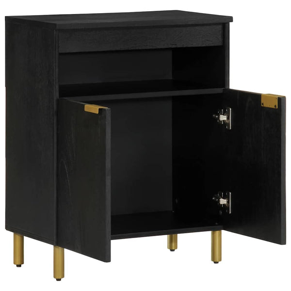 Schwarze Kommode Slobodan 60x33x75cm (konstruiertes Holz)