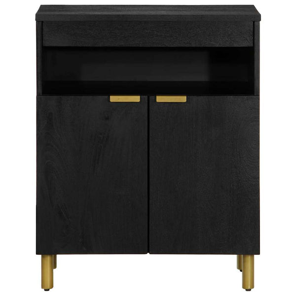 Schwarze Kommode Slobodan 60x33x75cm (konstruiertes Holz)