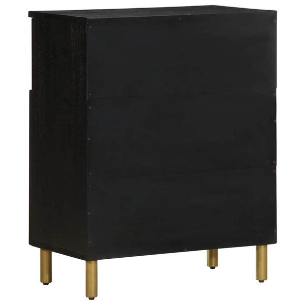 Schwarze Kommode Slobodan 60x33x75cm (konstruiertes Holz)