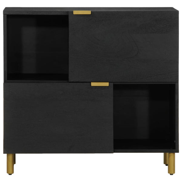 Schwarzes Sideboard Lautentiu 80x33x75cm (Holz)
