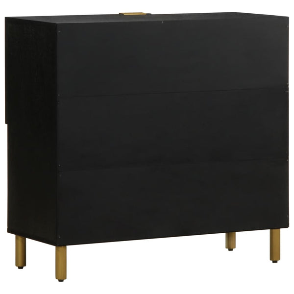 Schwarzes Sideboard Lautentiu 80x33x75cm (Holz)