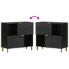 Schwarzes Sideboard Lautentiu 80x33x75cm (Holz)