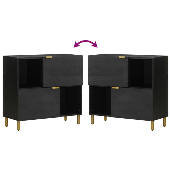 Schwarzes Sideboard Lautentiu 80x33x75cm (Holz)