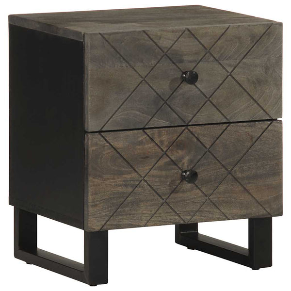 Nachttisch Birceanu 40x33x46cm schwarz (Mangoholz)