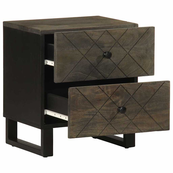 Nachttisch Birceanu 40x33x46cm schwarz (Mangoholz)