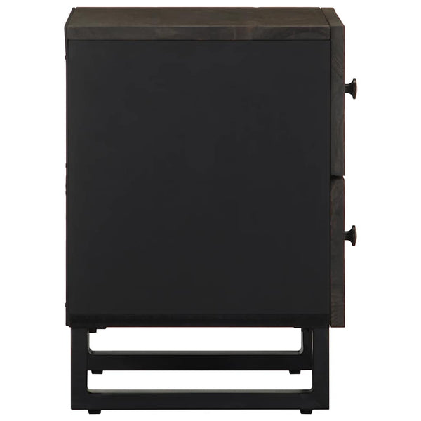 Nachttisch Birceanu 40x33x46cm schwarz (Mangoholz)