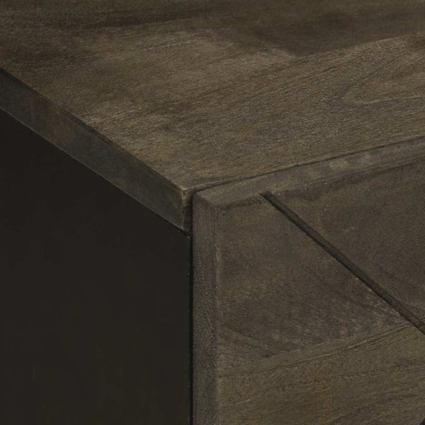 Nachttisch Birceanu 40x33x46cm schwarz (Mangoholz)