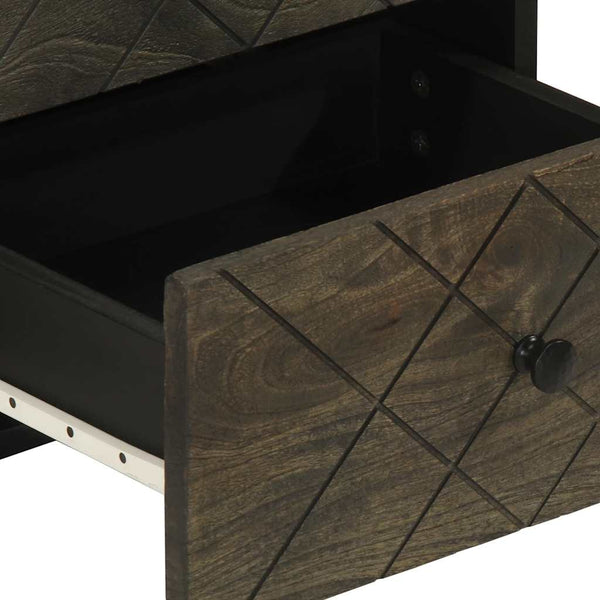 Nachttisch Birceanu 40x33x46cm schwarz (Mangoholz)