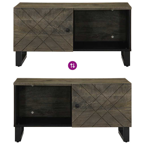 Schwarzer Couchtisch Latrina 80x50x40cm (Mangoholz)