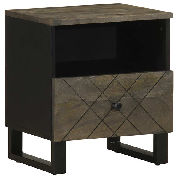 Nachttisch Ulya Schwarz 40x33x46cm (Mangoholz)