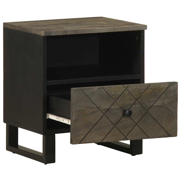 Nachttisch Ulya Schwarz 40x33x46cm (Mangoholz)
