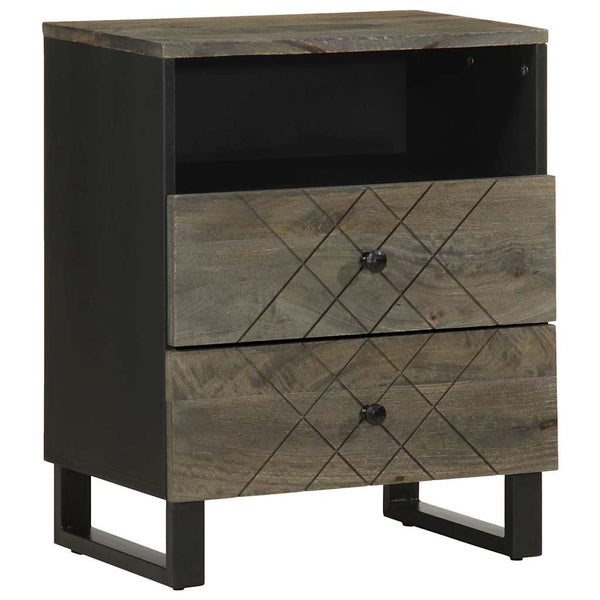 Schwarzer Nachttisch Berar 50x33x62cm (Mangoholz)
